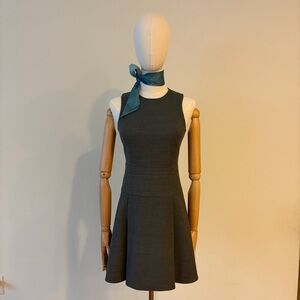 J.Crew Gray Sleeveless Fit-and-Flare Dress - Petite 00P